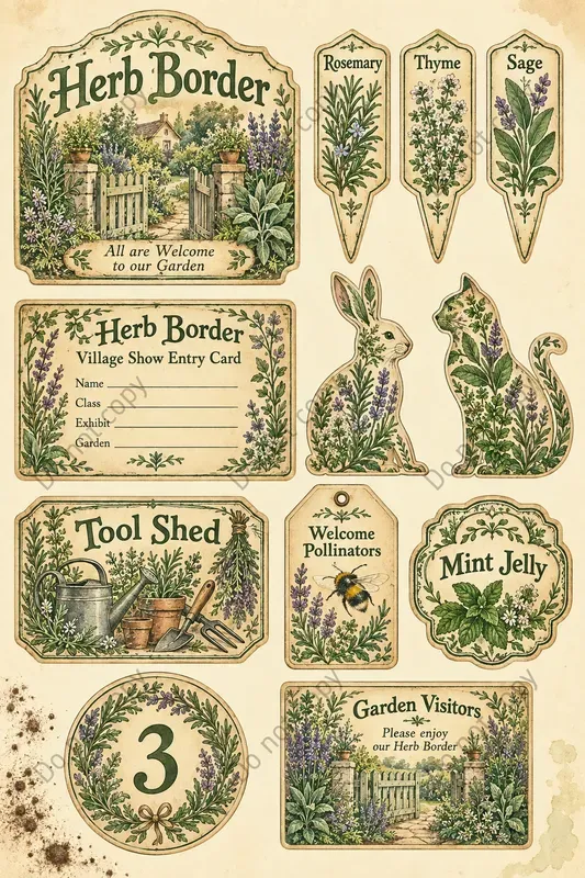 Cottage Garden Ephemera Sheets