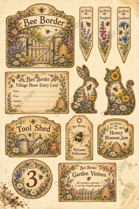 Cottage Garden Ephemera Sheets