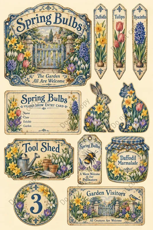 Cottage Garden Ephemera Sheets