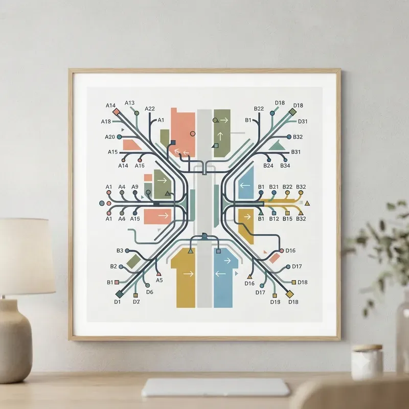 Abstract Transit Map Wall Poster Systems