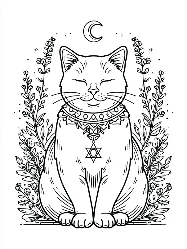 Witchy Cottagecore Line Art Clipart