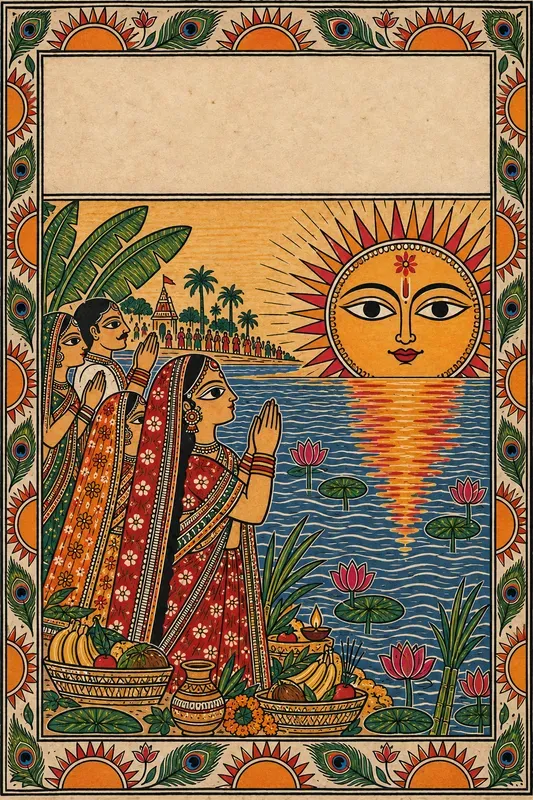 Chhath Puja Madhubani Folk Art