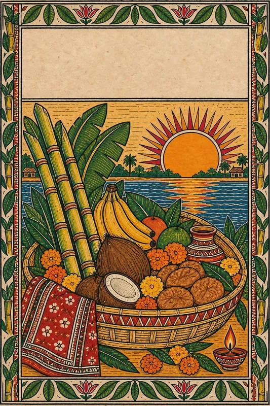 Chhath Puja Madhubani Folk Art