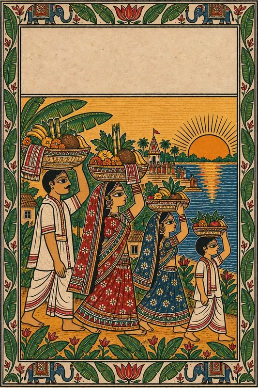 Chhath Puja Madhubani Folk Art