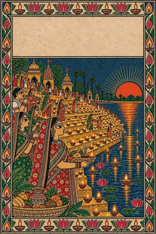 Chhath Puja Madhubani Folk Art