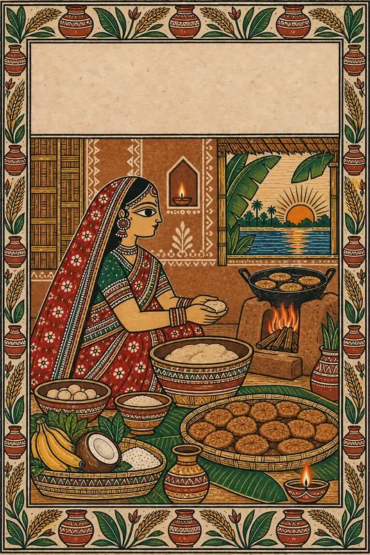 Chhath Puja Madhubani Folk Art