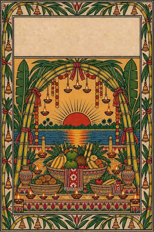 Chhath Puja Madhubani Folk Art