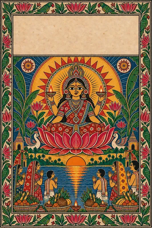 Chhath Puja Madhubani Folk Art