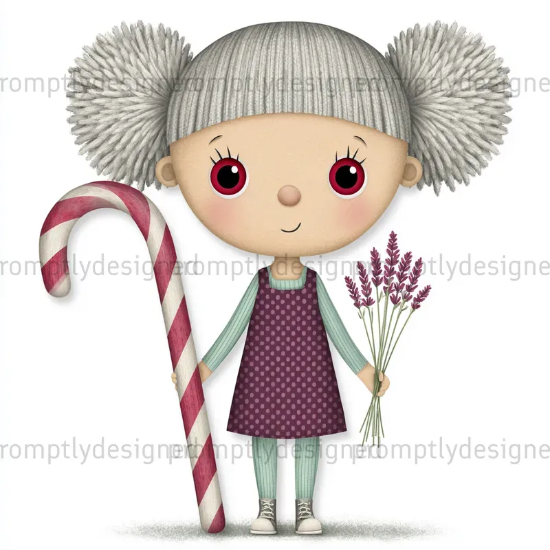 Playful Cartoon Girl Art