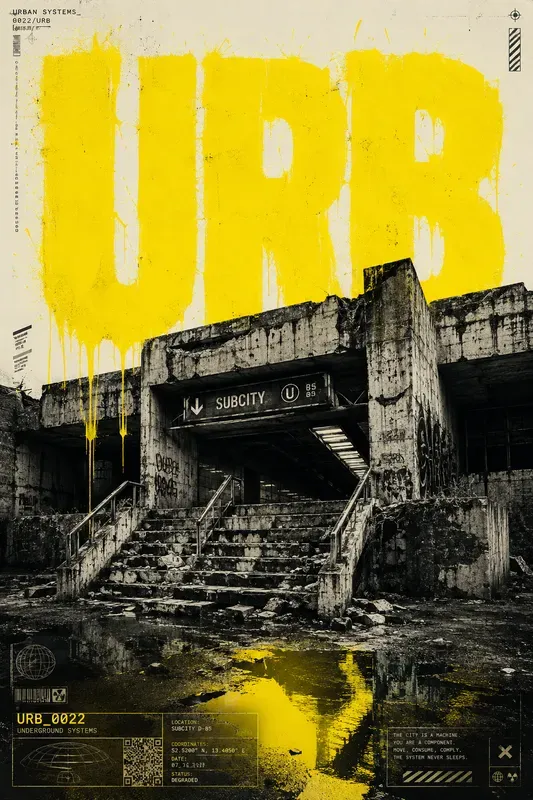 Brutalist Urban Typography Posters