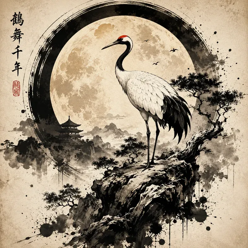 Japanese Ink Circle Art