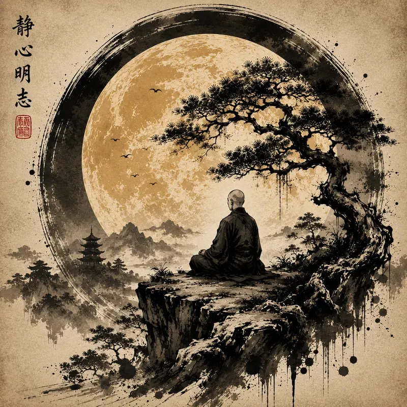 Japanese Ink Circle Art