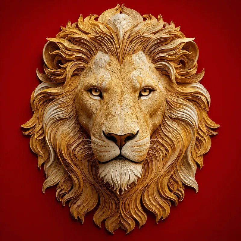 Luxury Engraved Portrait Red Style Art