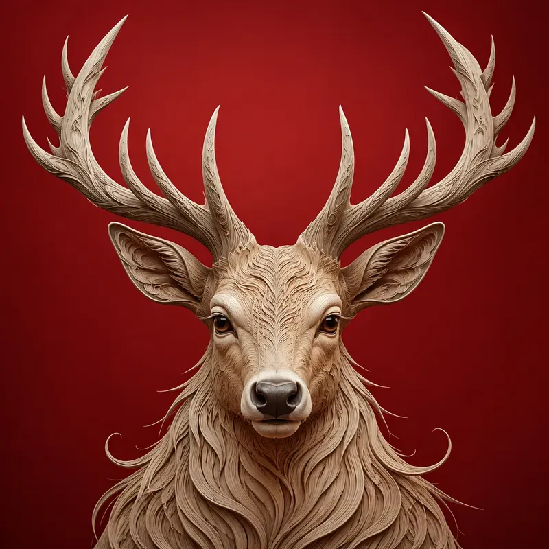Luxury Engraved Portrait Red Style Art