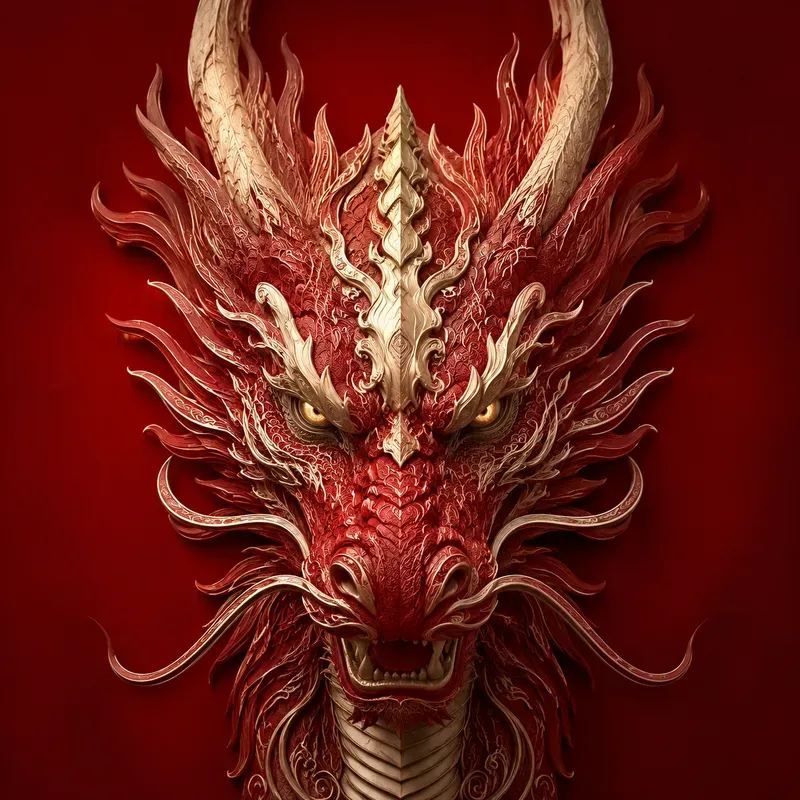 Luxury Engraved Portrait Red Style Art