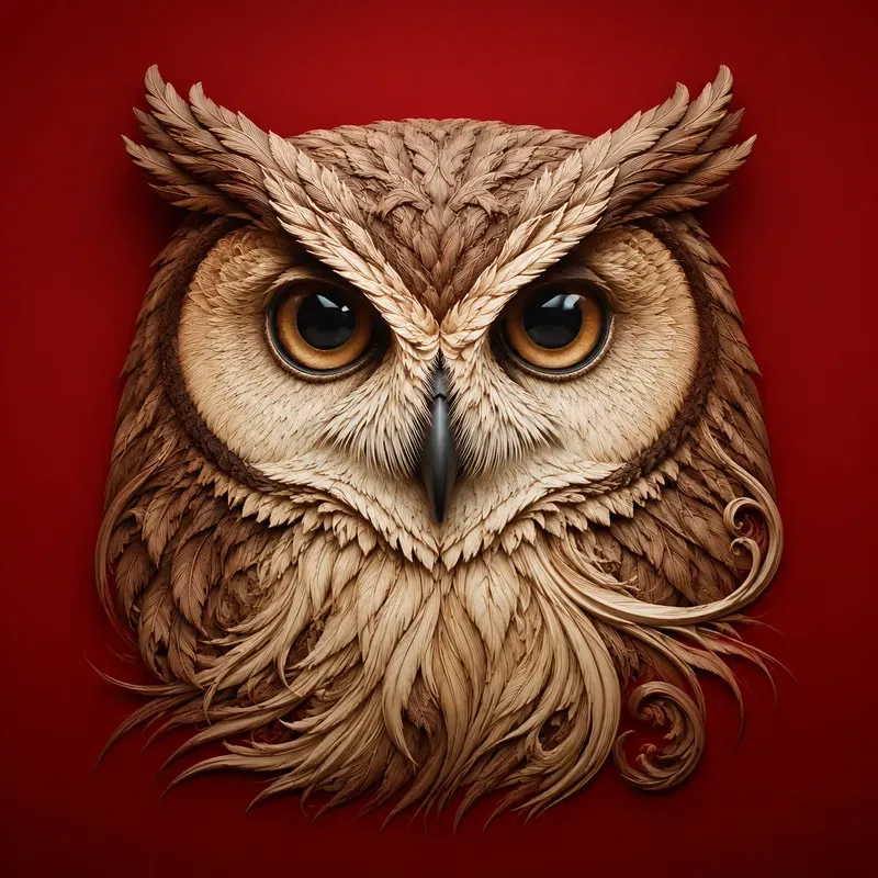 Luxury Engraved Portrait Red Style Art