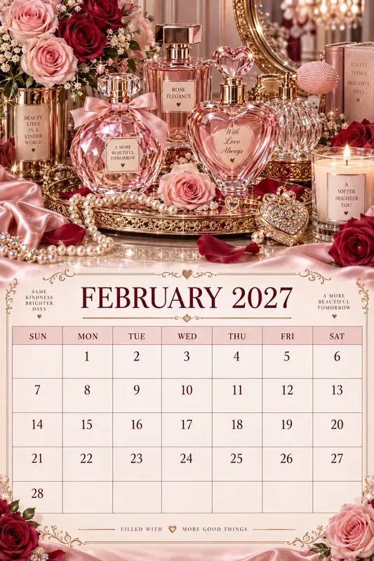 Luxury Perfume 2027 Calendar Pages