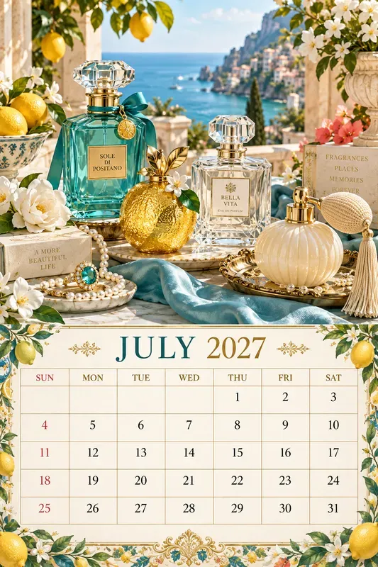 Luxury Perfume 2027 Calendar Pages