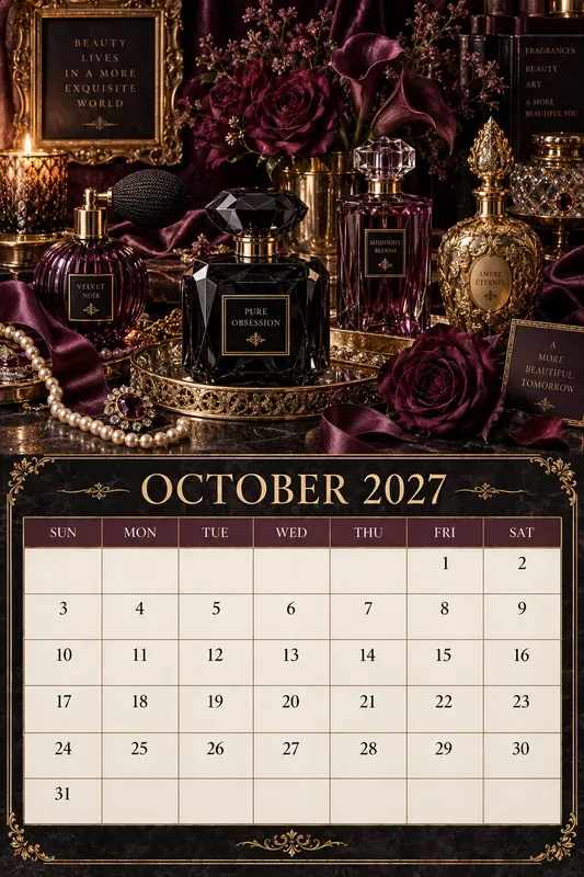 Luxury Perfume 2027 Calendar Pages