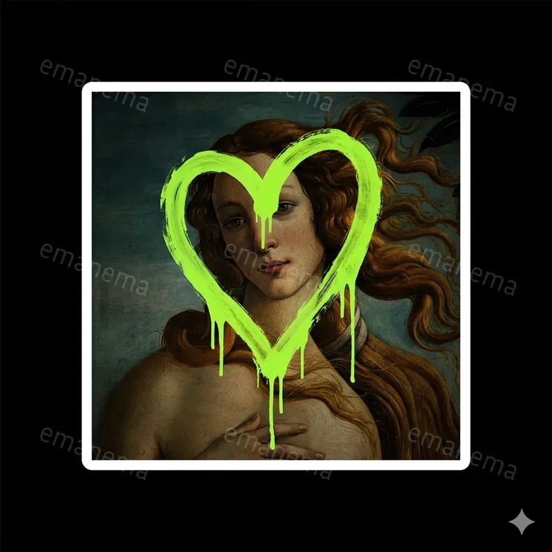 Famous Defaced Oil Painting Stickers