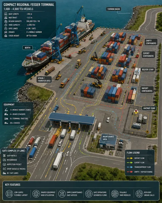 Container Port Terminal Gate Flows