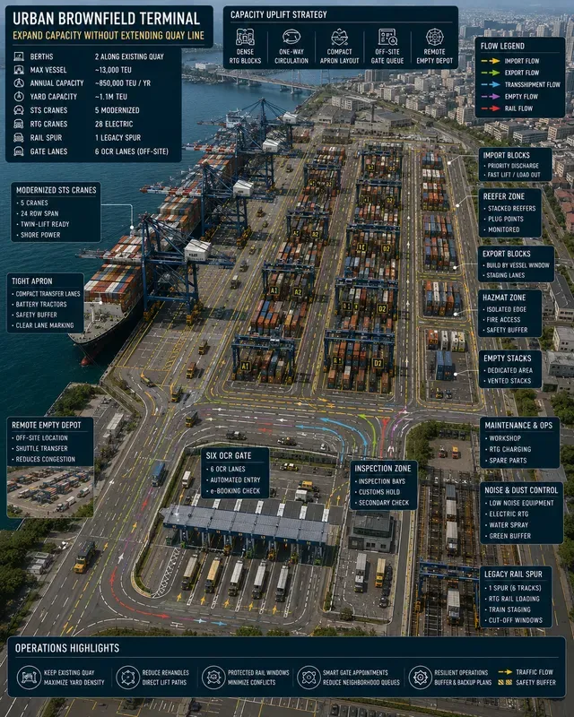 Container Port Terminal Gate Flows