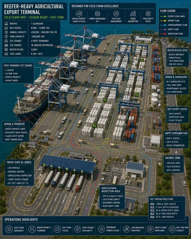 Container Port Terminal Gate Flows