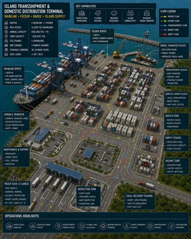 Container Port Terminal Gate Flows