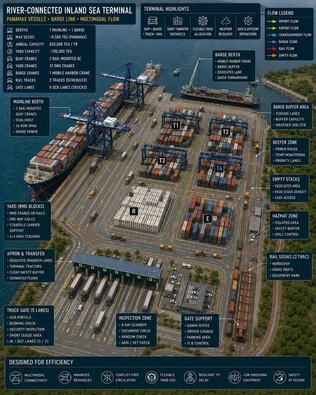 Container Port Terminal Gate Flows