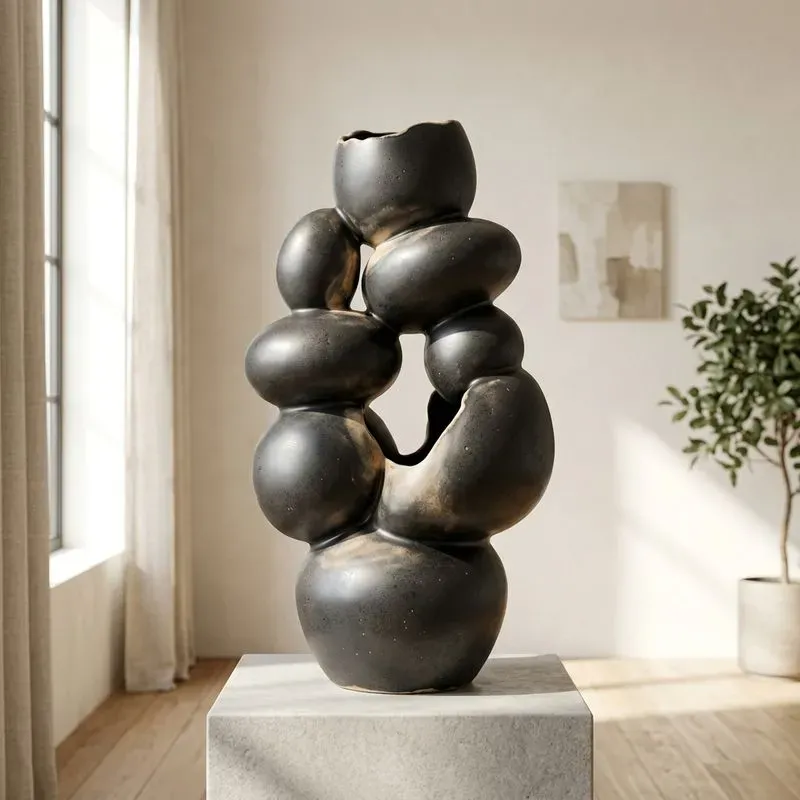 Modern Organic 3D Ceramic Art Vases