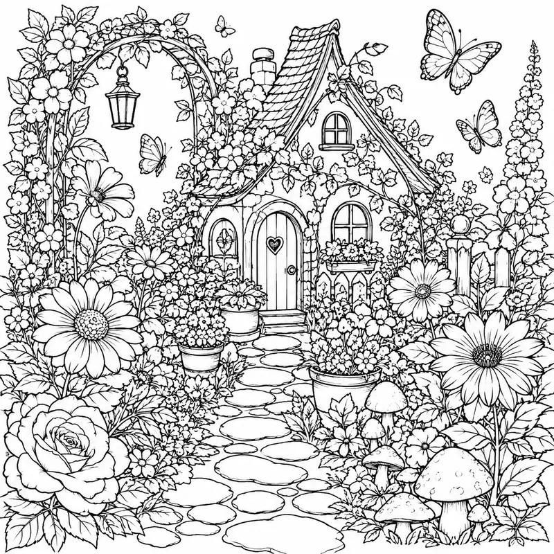 Whimsical Coloring Page Scenes