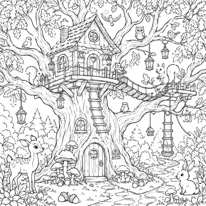 Whimsical Coloring Page Scenes