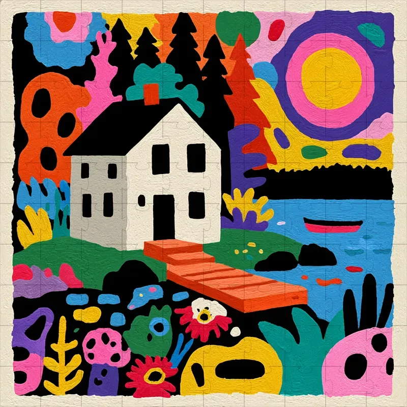 Gouache Folk Art Bold Vibrant