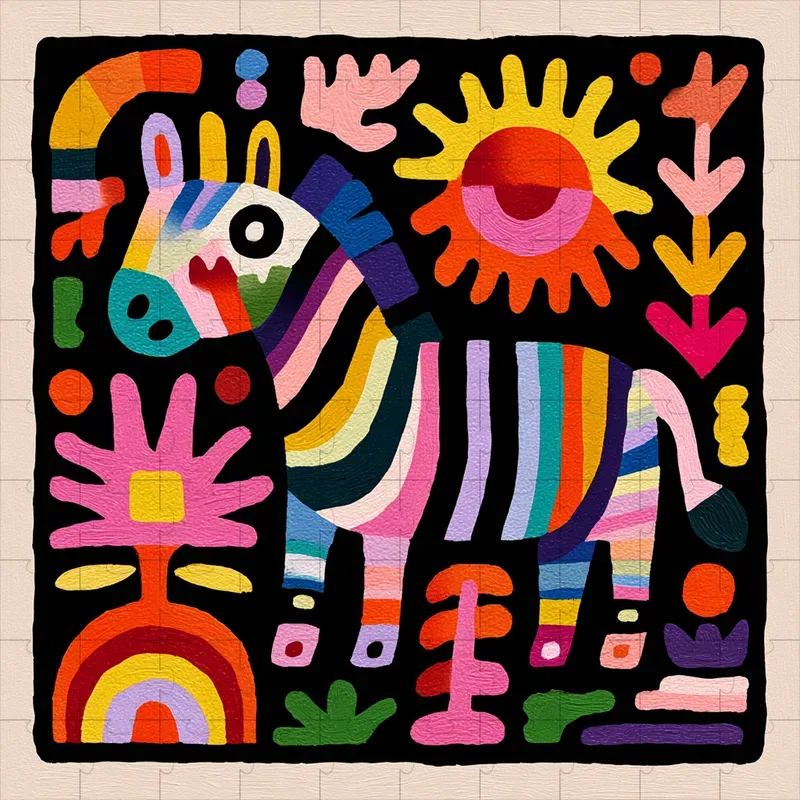Gouache Folk Art Bold Vibrant