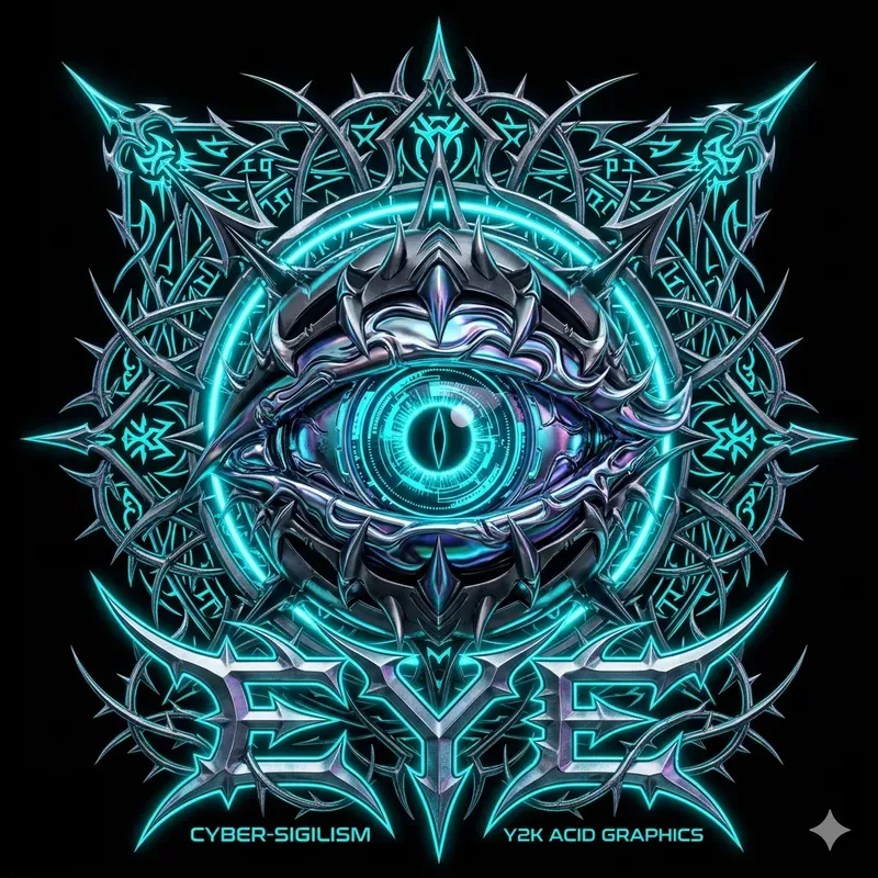 Y2k Chrome Sigilism Logo Masters