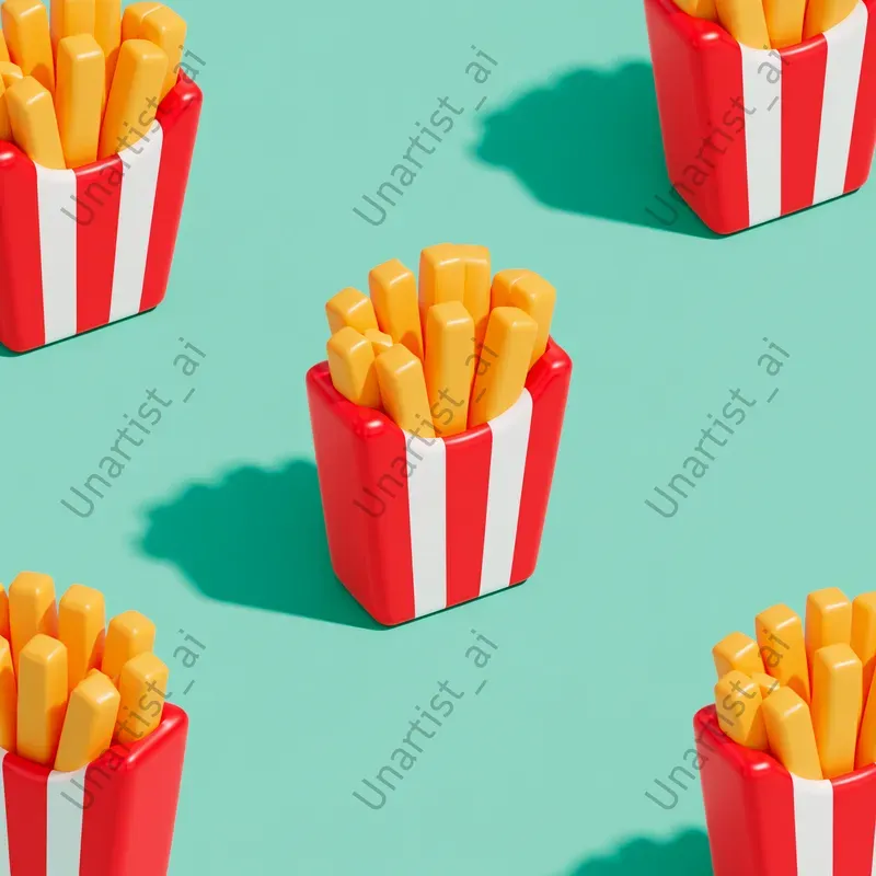 Cute Isometric Food Emoji Patterns