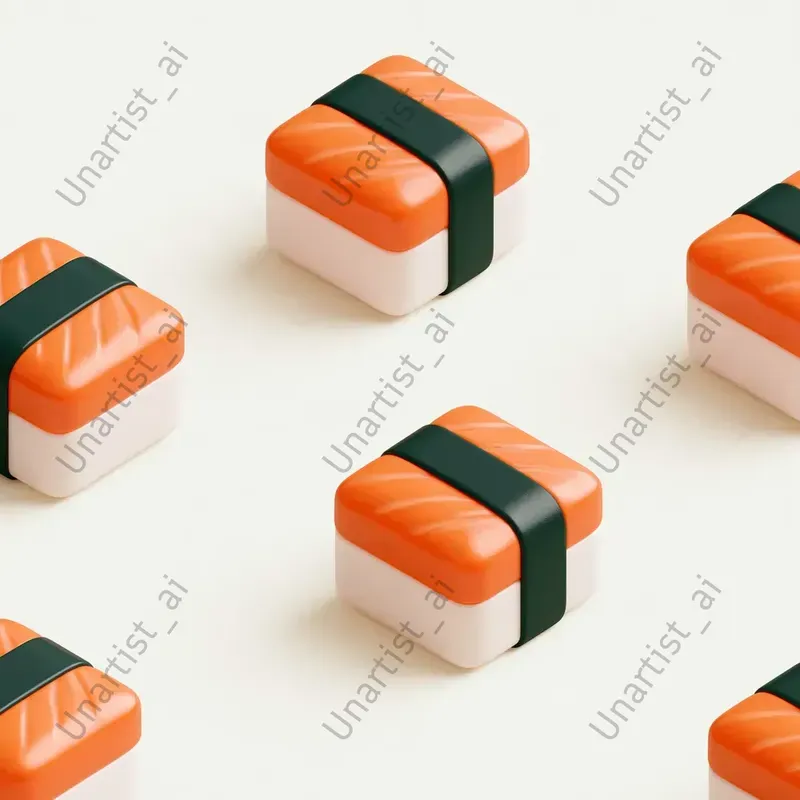 Cute Isometric Food Emoji Patterns