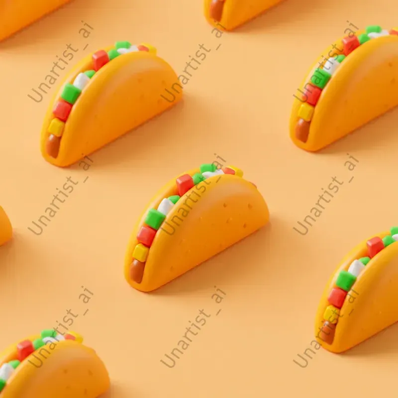 Cute Isometric Food Emoji Patterns