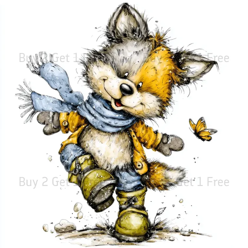 Spring Butterfly Collector Clipart