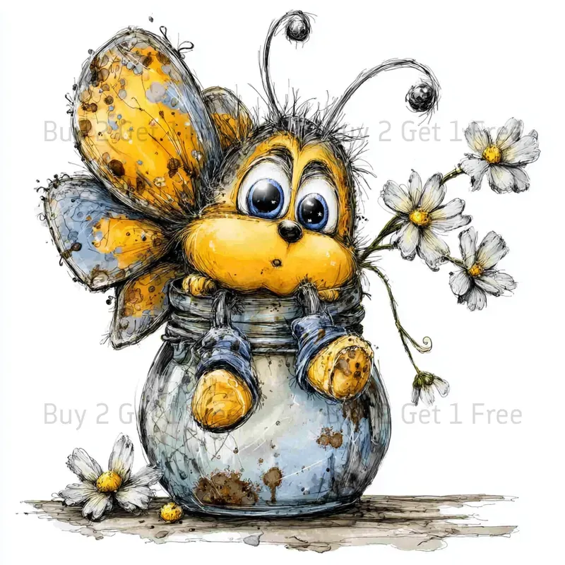 Spring Butterfly Collector Clipart