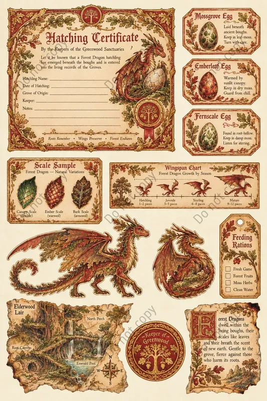 Dragon Lore Ephemera Sheets