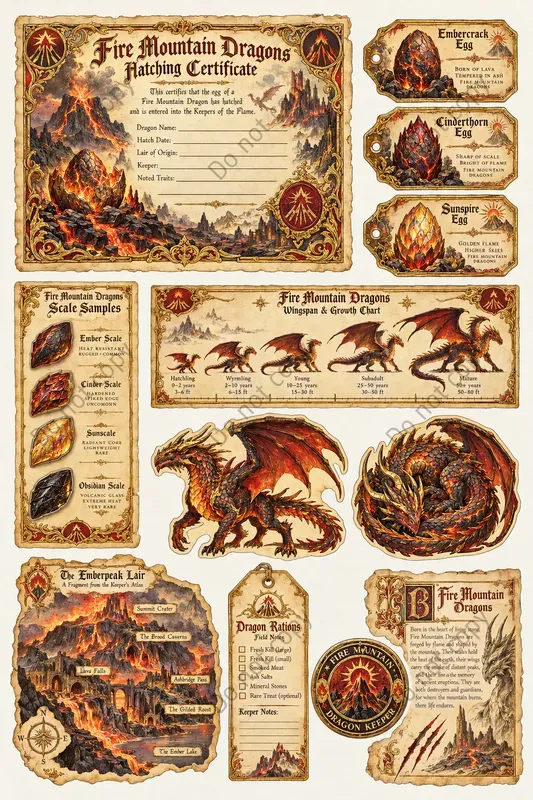 Dragon Lore Ephemera Sheets