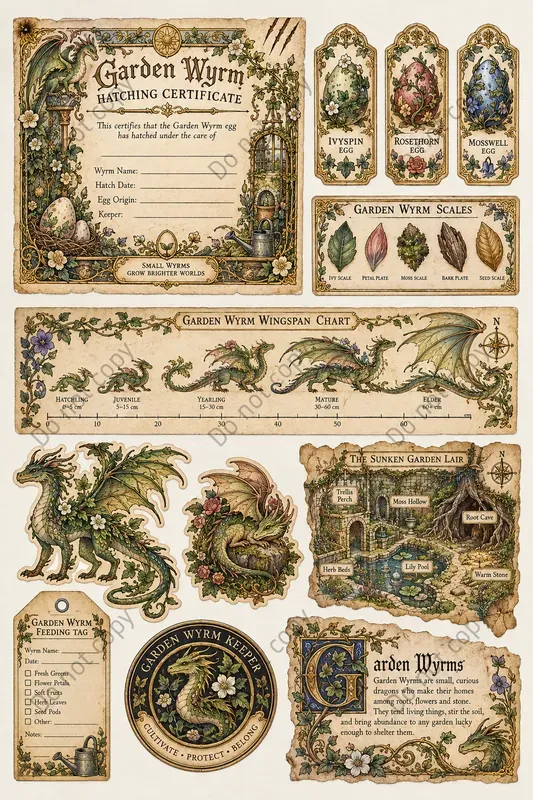 Dragon Lore Ephemera Sheets