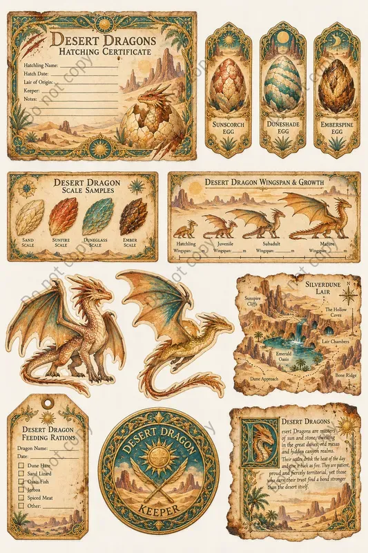 Dragon Lore Ephemera Sheets