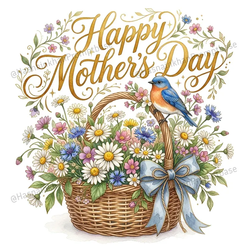 Mothers Day Watercolor Clipart