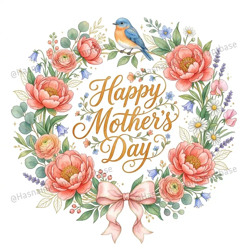 Mothers Day Watercolor Clipart
