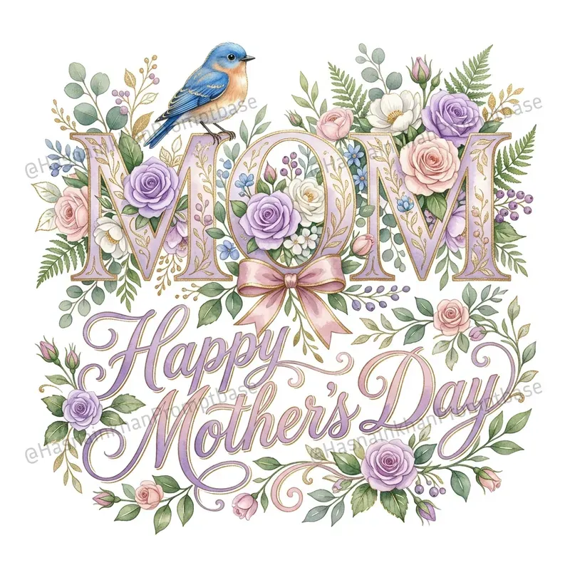 Mothers Day Watercolor Clipart