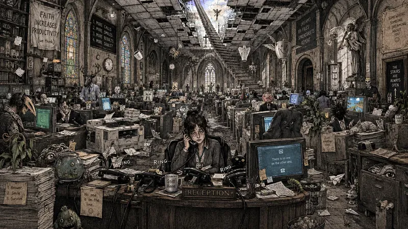 Surreal Office Nightmare Ink Artworks