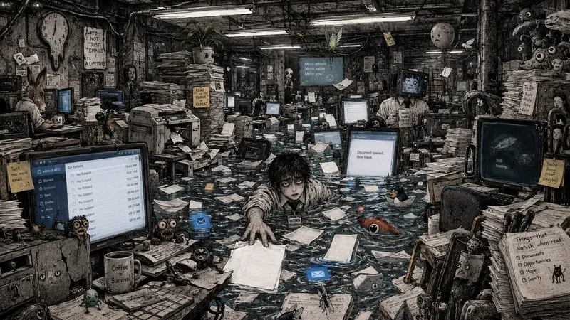Surreal Office Nightmare Ink Artworks