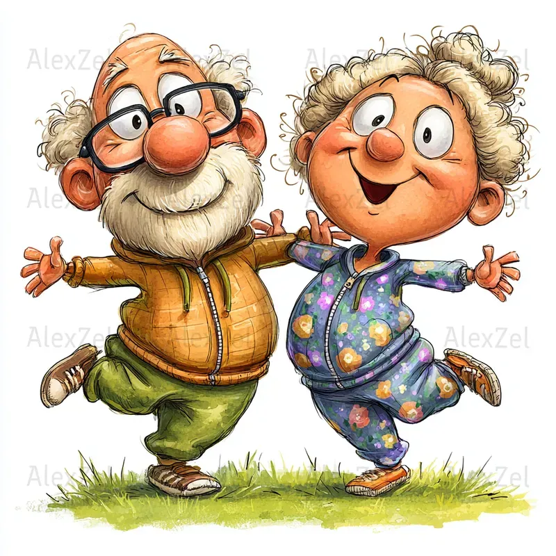 Funny Retired Seniors Clipart Bundles